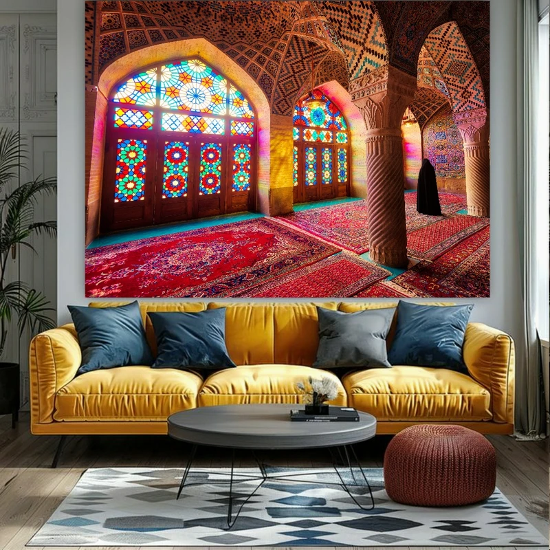 پوستر پارچه ای طرح مخمل مسجد نصیر الملک مدل معماری ایرانی کد FP106320