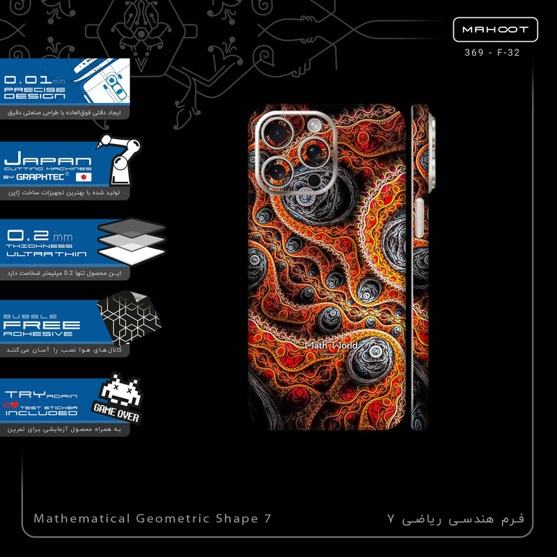 برچسب پوششی ماهوت مدل Mathematical Geometric Shape 7-FullSkin مناسب برای گوشی موبایل اپل iPhone 15 Pro Max
