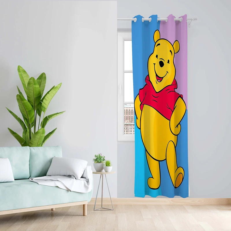 پرده طرح pooh مدل مخمل پانچی کد 5200L z سایز 140x200 سانتی متر