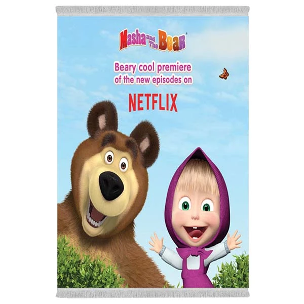 فرش پارچه‌ای دفه مدل فرشینه هازان مخمل طرح فانتزی کد 3158