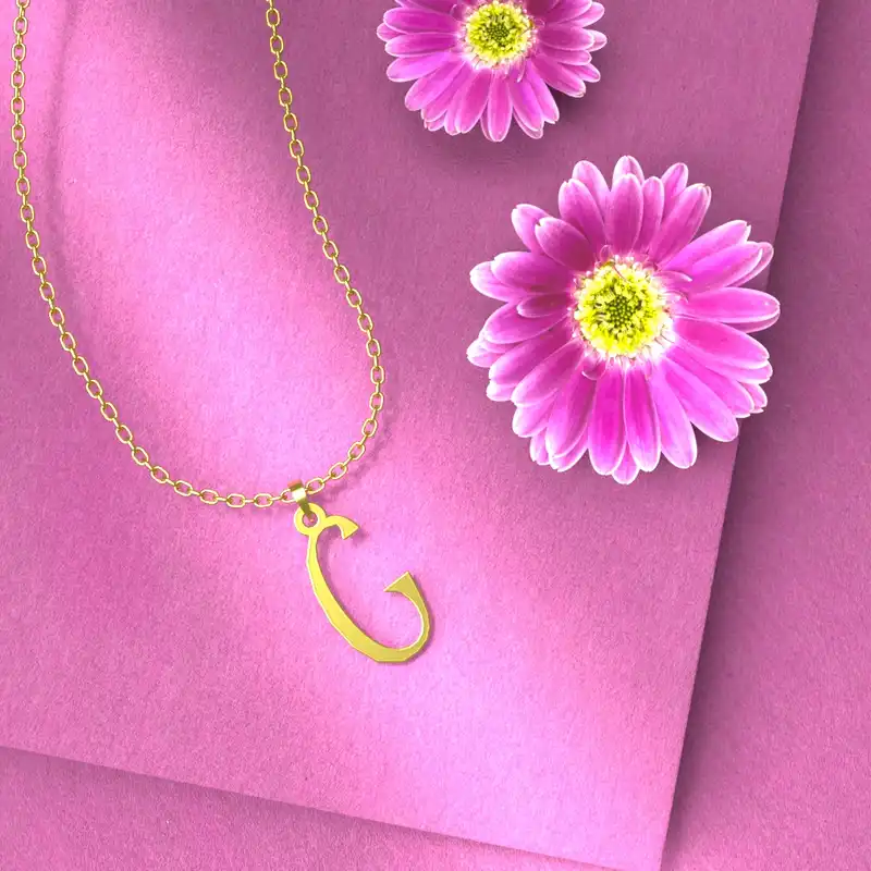 گردنبند طلا 18 عیار زنانه مدوپد مدل حرف G کد H3-1-1527