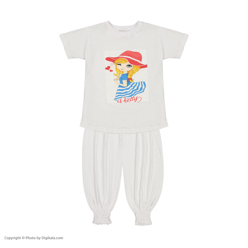 ست تی شرت و شلوار دخترانه مدل 087