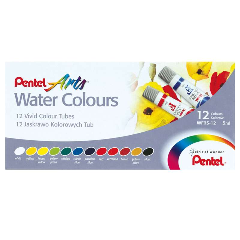 آبرنگ پنتل 12 رنگ مدل تیوپی کد WFRS-12