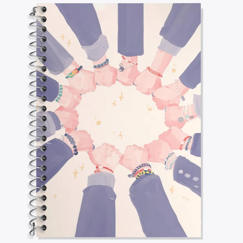 دفتر زبان 50 برگ خندالو مدل دو خط طرح گروه سونتین Seventeen کد 21661