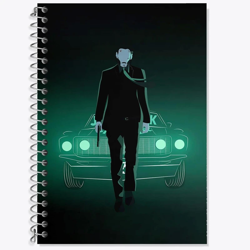 دفتر زبان 50 برگ خندالو مدل دو خط طرح جان ویک John Wick کد 28560