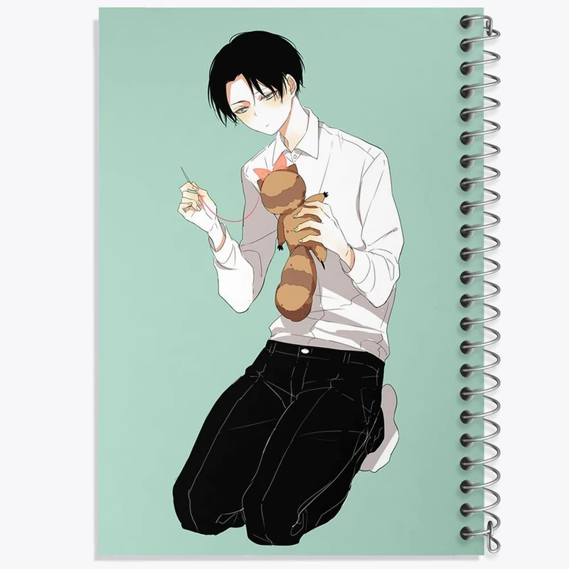 دفتر ژورنال نویسی 50 برگ خندالو مدل نقطه ای طرح لیوای اکرمن انیمه اتک آن تایتان Attack on Titan کد 18627