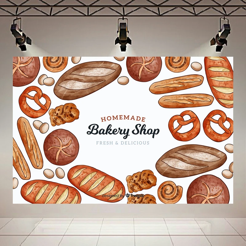 تابلو بوم طرح مخمل نانوایی مدل قرص های نان کد AR304544