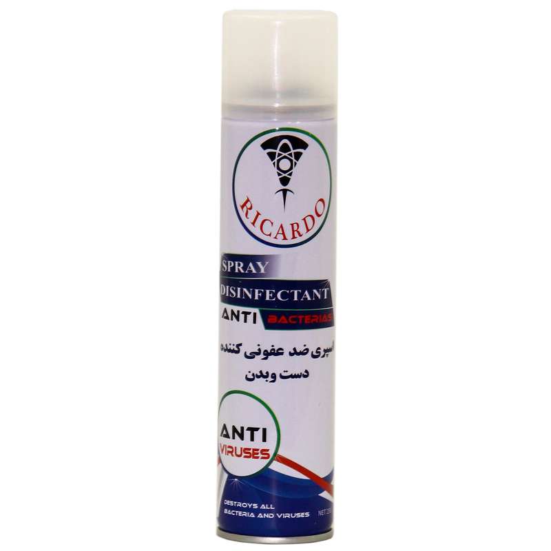 اسپری ضدعفونی کننده دست و سطوح ریکاردو مدل fast حجم 250 میلی-لیتر اسپری ضدعفونی کننده دست و سطوح ریکاردو مدل fast حجم 250 میلی-لیتر