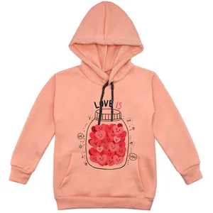 هودی دخترانه مدل بطری قلب F115 رنگ گلبهی