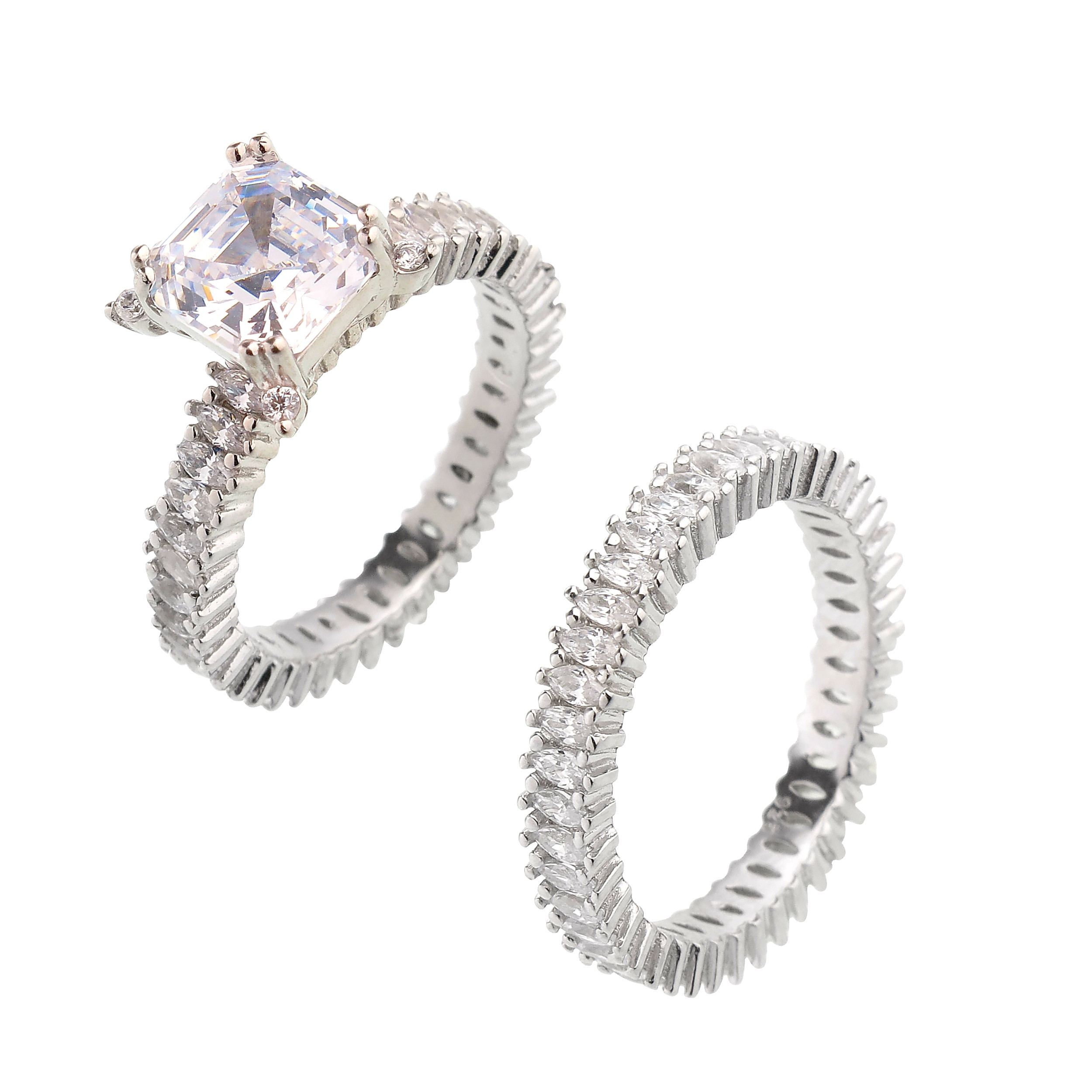 انگشتر نقره زنانه سواروسکی مدل سولیتر کد 16001 مجموعه دو عددی انگشتر نقره زنانه سواروسکی مدل سولیتر کد 16001 مجموعه دو عددی