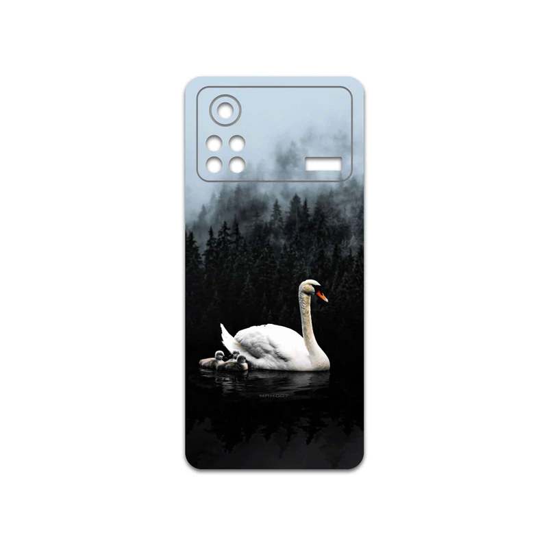 برچسب پوششی ماهوت مدل Swan-Lake مناسب برای گوشی موبایل شیائومی Poco X4 Pro 5G