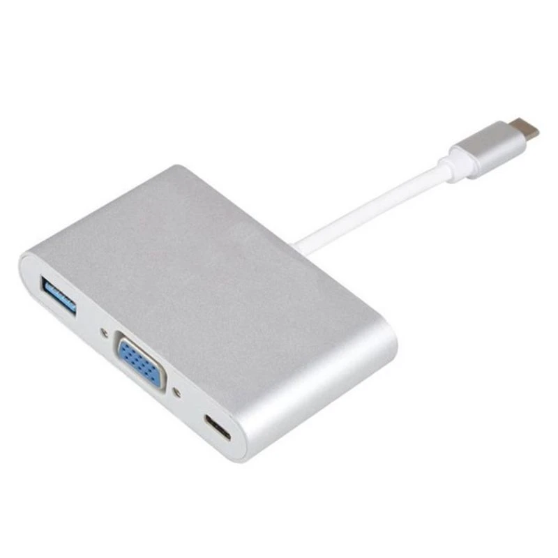 مبدل usb-c به VGA/ USB/ usb-c مدل MULTIPORT