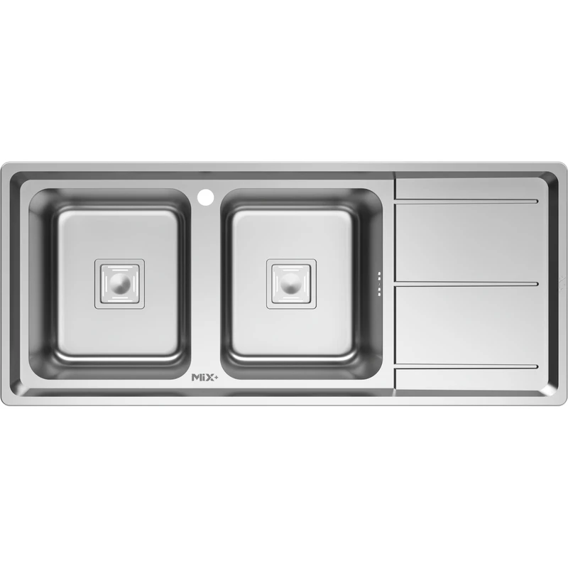 سینک ظرفشویی استیل توکار دو لگنه میکس پلاس مدل 8092-S