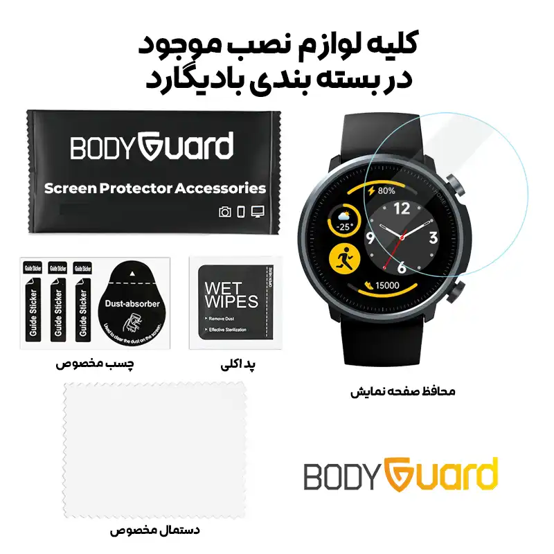 محافظ صفحه نمایش بادیگارد مدل GW مناسب برای ساعت هوشمند میبرو Mibro A1