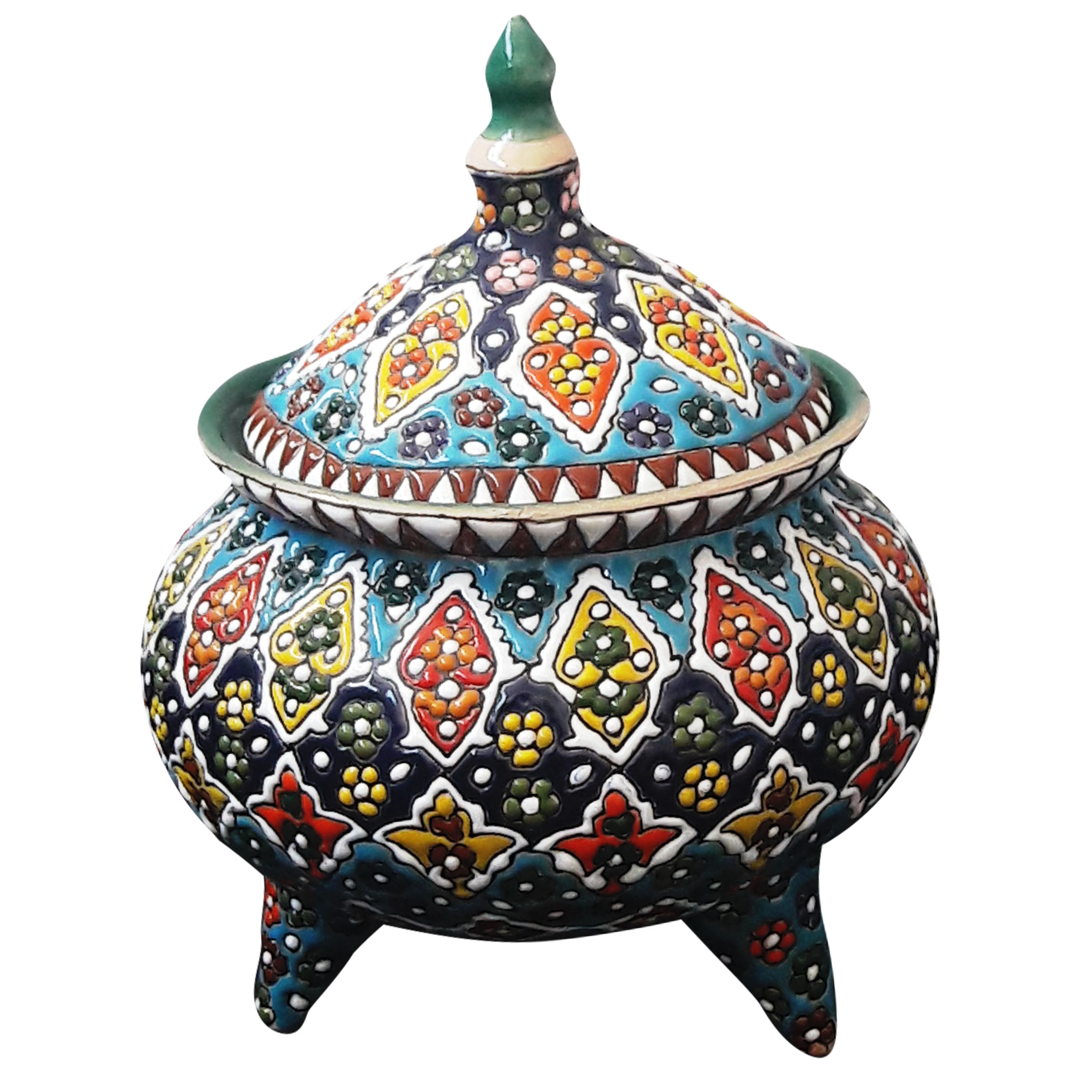 شکلات خوری مینا کاری سفالی کد P99