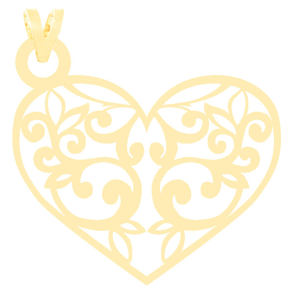 آویز گردنبند طلا 18 عیار زنانه کرابو طرح قلب مدل Kr3583