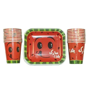 پیش دستی و لیوان یکبار مصرف طرح یلدا مجموعه 40 عددی