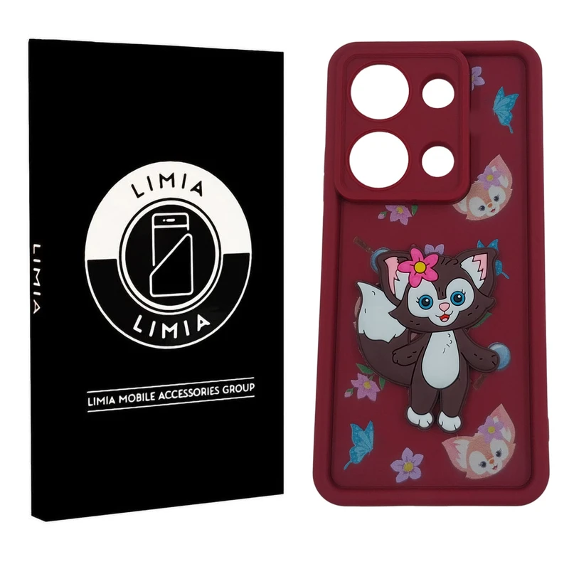 کاور لیمیا مدل سولید لنزدار طرح عروسکی برجسته مناسب برای گوشی موبایل شیائومی Redmi Note 13 4G