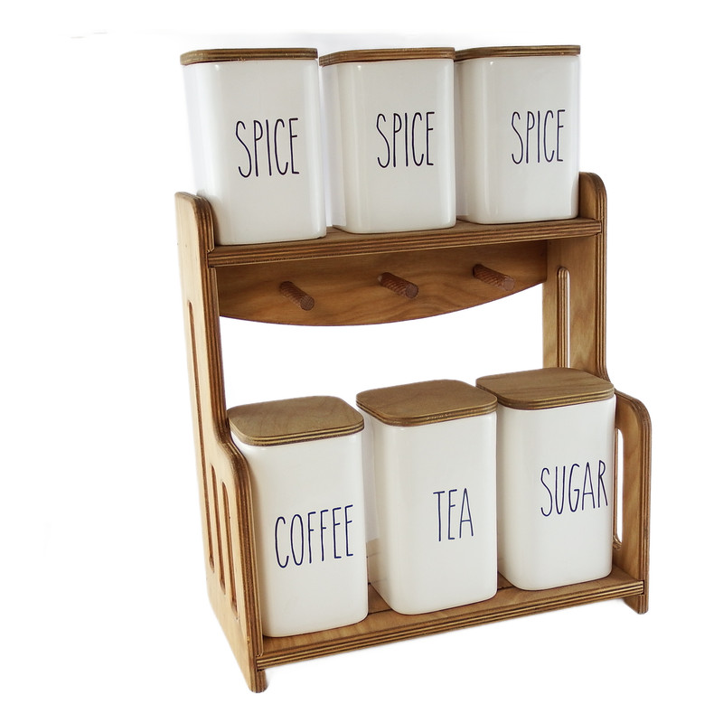 ست جا ادویه 6 پارچه کد DA-6 به همراه استند