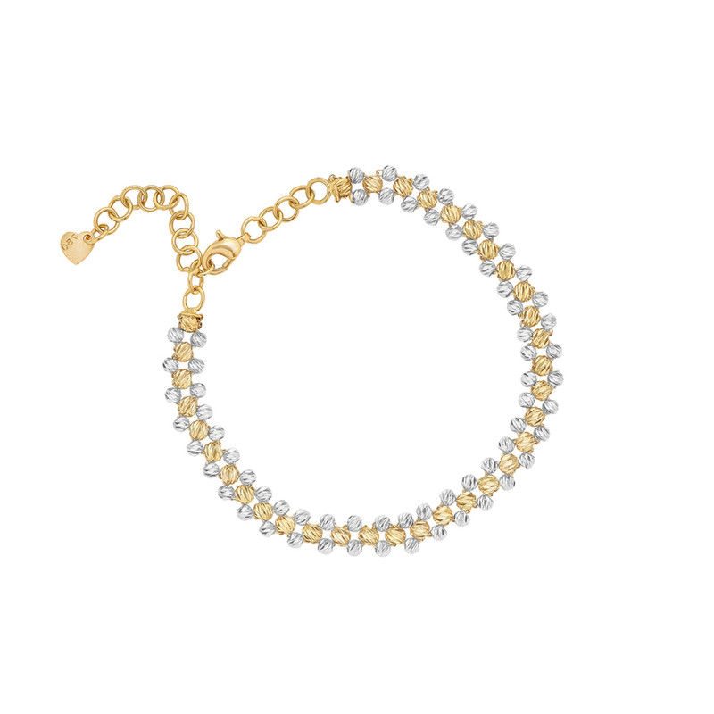 دستبند زنجیری طلا 18 عیار زنانه ماوی گالری مدل البر رویال دو رنگ مارشال