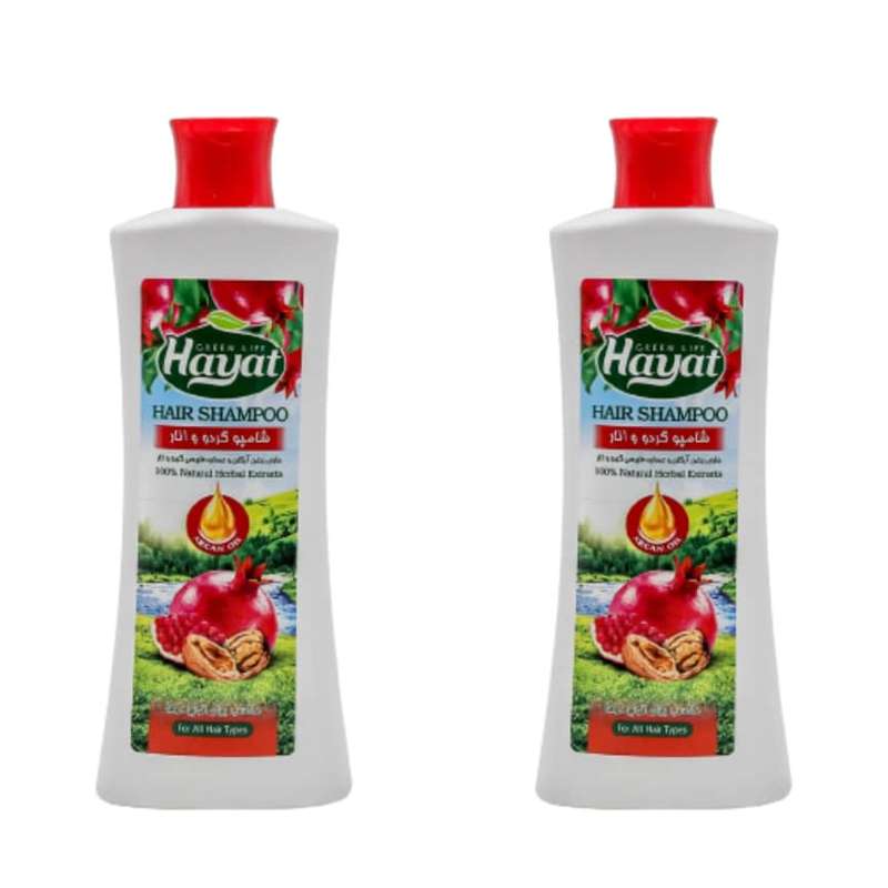 شامپو تثبیت کننده رنگ مو حیات مدل P02 حجم 400 میلی لیتر بسته 2 عددی