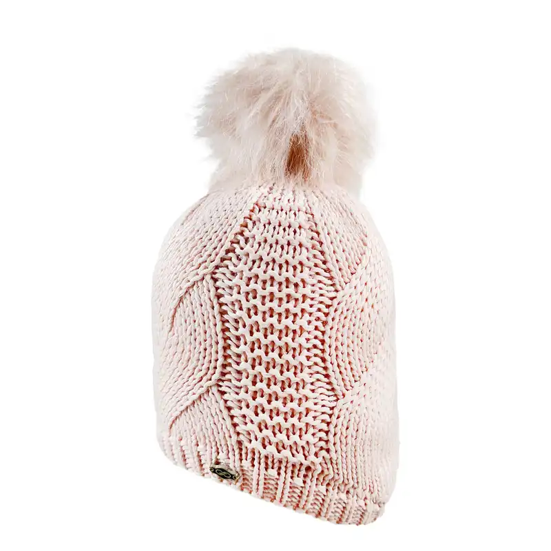 ست کلاه و شال گردن و دستکش بافتنی بچگانه اندلس مدل 65003 رنگ صورتی