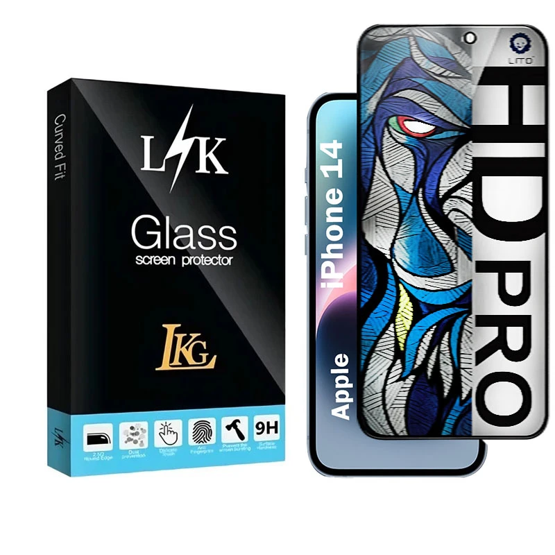 محافظ صفحه نمایش شیشه ای حریم شخصی ال کا جی مدل LIHD-LK مناسب برای گوشی موبایل اپل iPhone 14