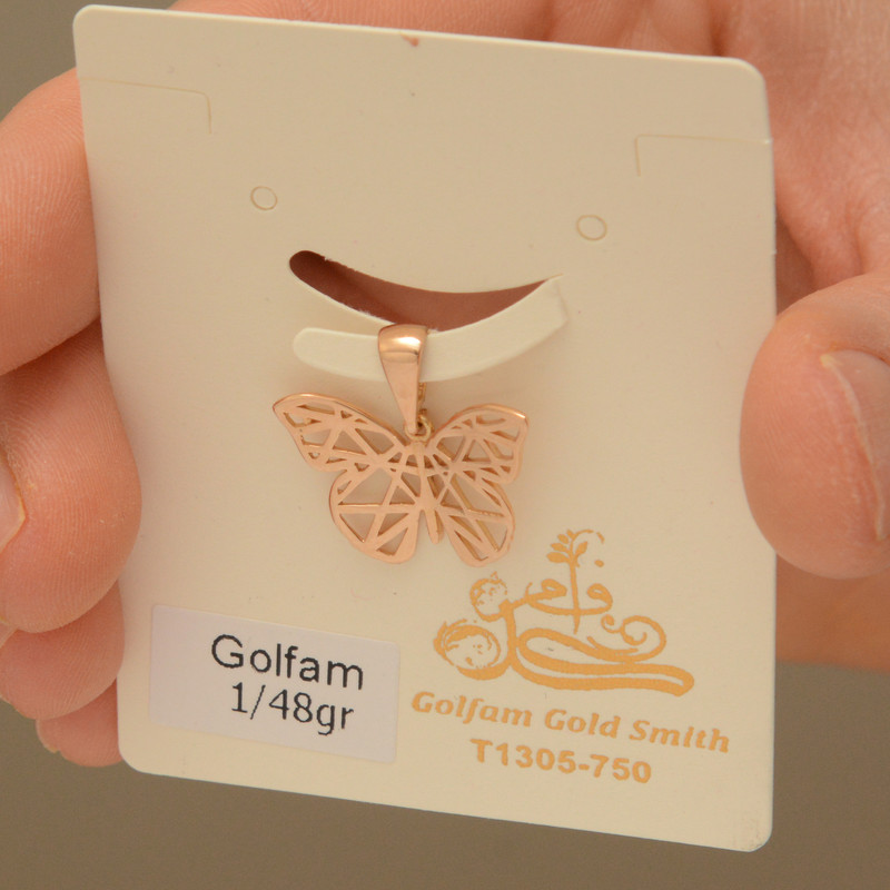 آویز گردنبند طلا 18 عیار زنانه طلای مستجابی مدل پروانه کد 4040 آویز گردنبند طلا 18 عیار زنانه طلای مستجابی مدل پروانه کد 4040