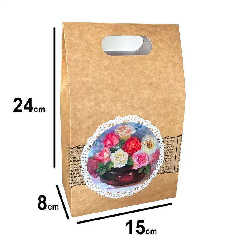 پاکت هدیه مدل رز باغچه‌ای کد 01