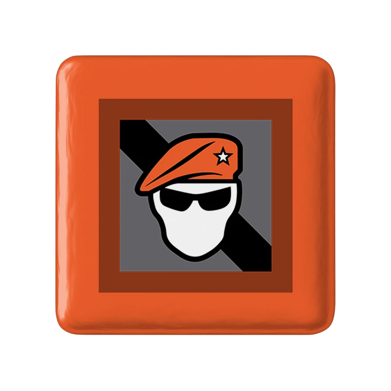 پیکسل خندالو طرح  recruit_orange بازی رینبو سیکس سیج  مدل مربعی کد 30365