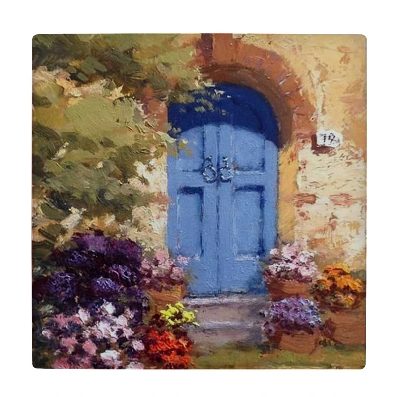 زیر لیوانی  طرح در قدیمی و بوته های گل کد    6167470_5533