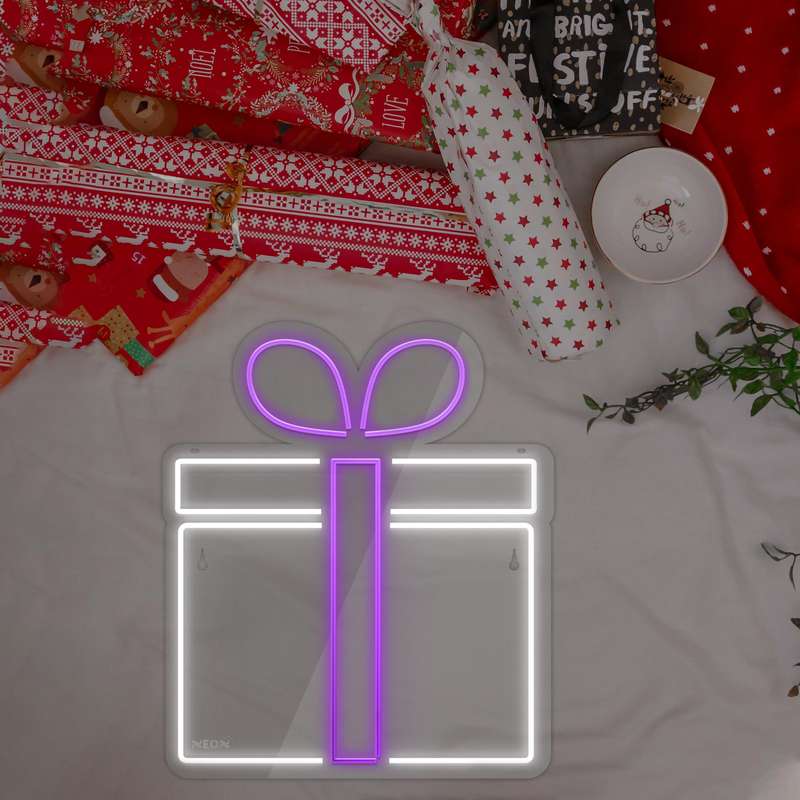 چراغ دیواری نئون دیزاین طرح Gift-Box_PR