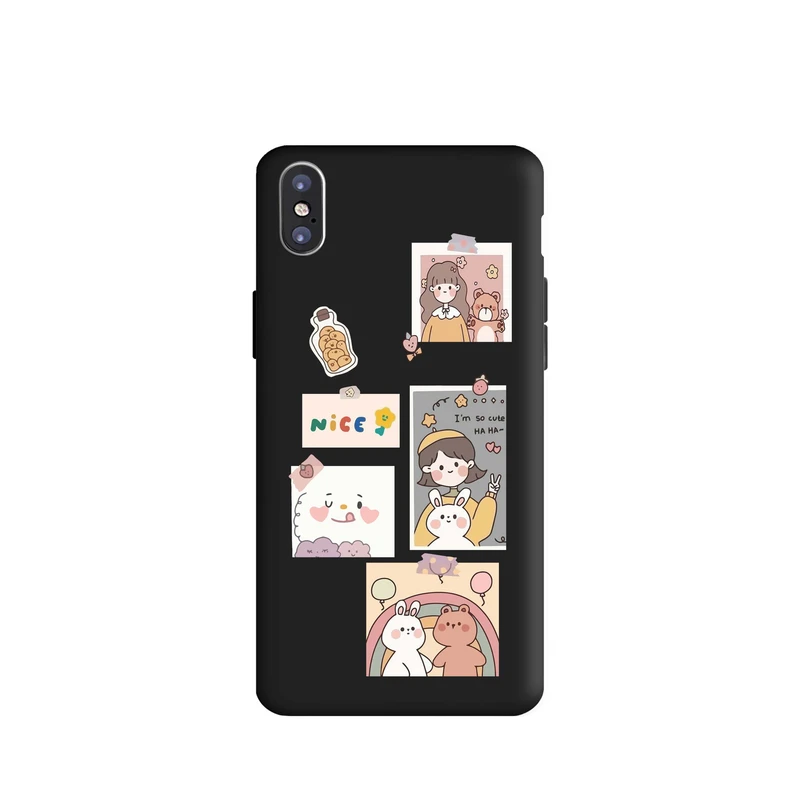 کاور قاب گارد طرح دختر و خرس کد t9874 مناسب برای گوشی موبایل اپل iphone Xs max