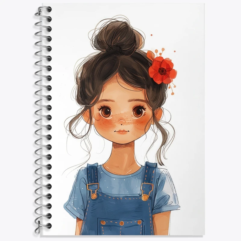 دفتر زبان 50 برگ خندالو مدل دو خط طرح دخترانه کد F2280