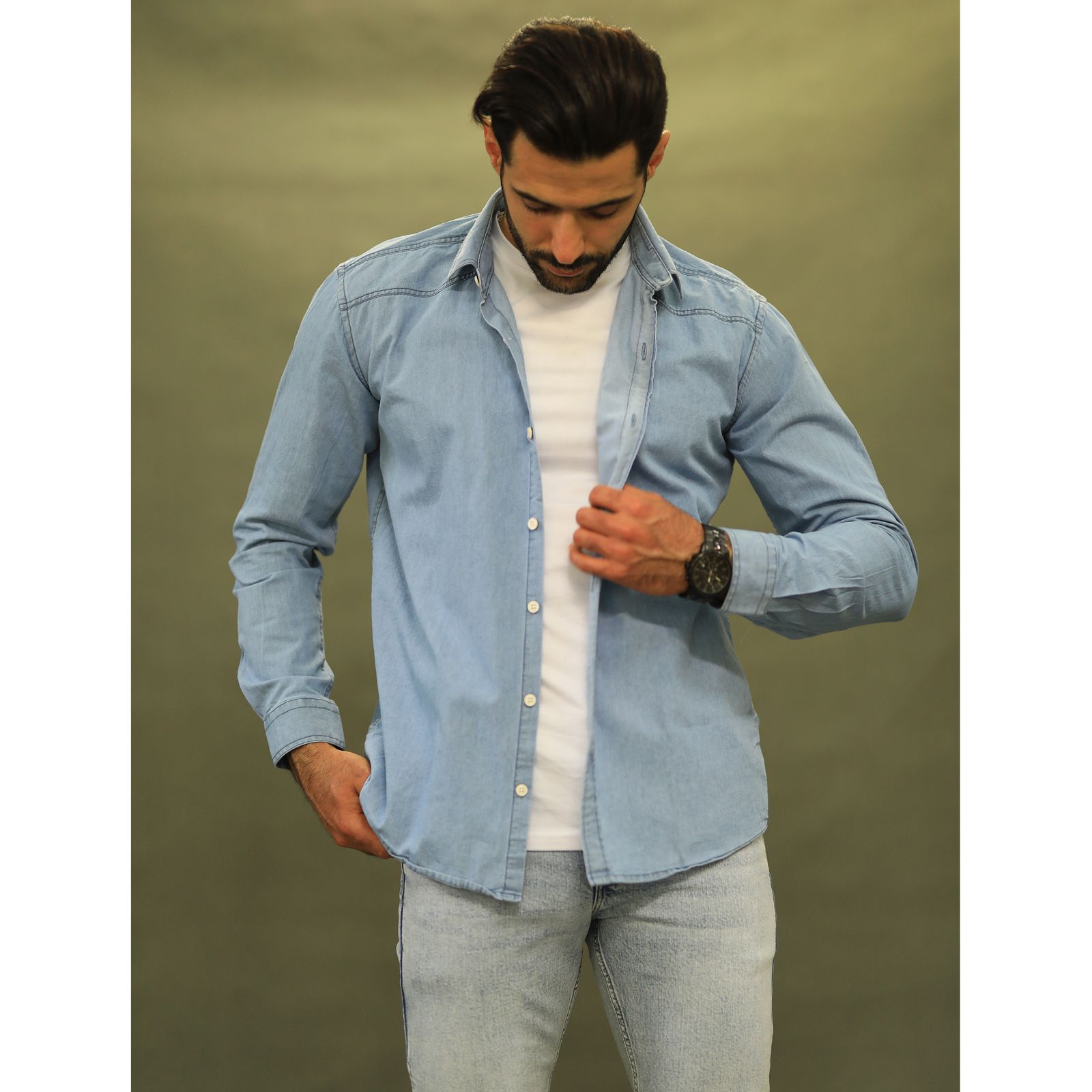 پیراهن آستین بلند مردانه لرد آرچر مدل جین کد 1038-050 -  - 8