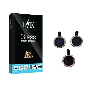 محافظ لنز دوربین ال کا جی مدل رینگی نگین دار مناسب برای گوشی موبایل اپل iPhone 13 Pro / 13 Pro Max