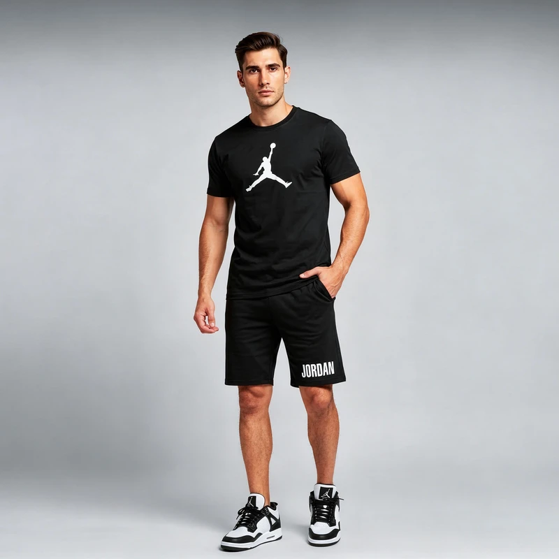 ست تیشرت آستین کوتاه و شلوارک راحتی مردانه مدل A73 