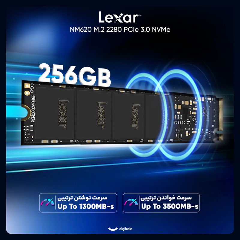 اس اس دی اینترنال PCIe Gen3 x4 لکسار مدل NM620 ظرفیت 256 گیگابایت