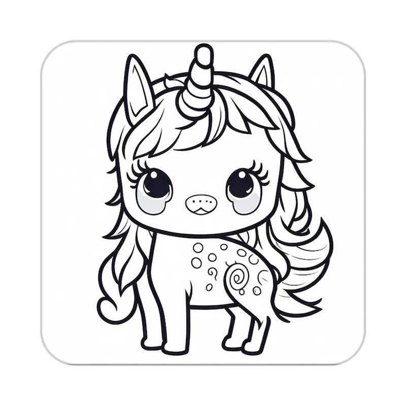 زیر لیوانی کاکتی طرح اسب تک شاخ و یونیکورن مدل mp30243