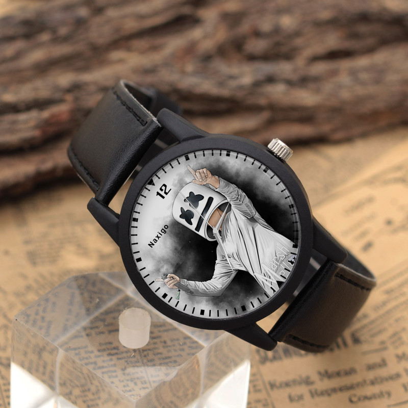 ساعت مچی عقربه ای ناکسیگو طرح دی جی مارشملو کد LF4187