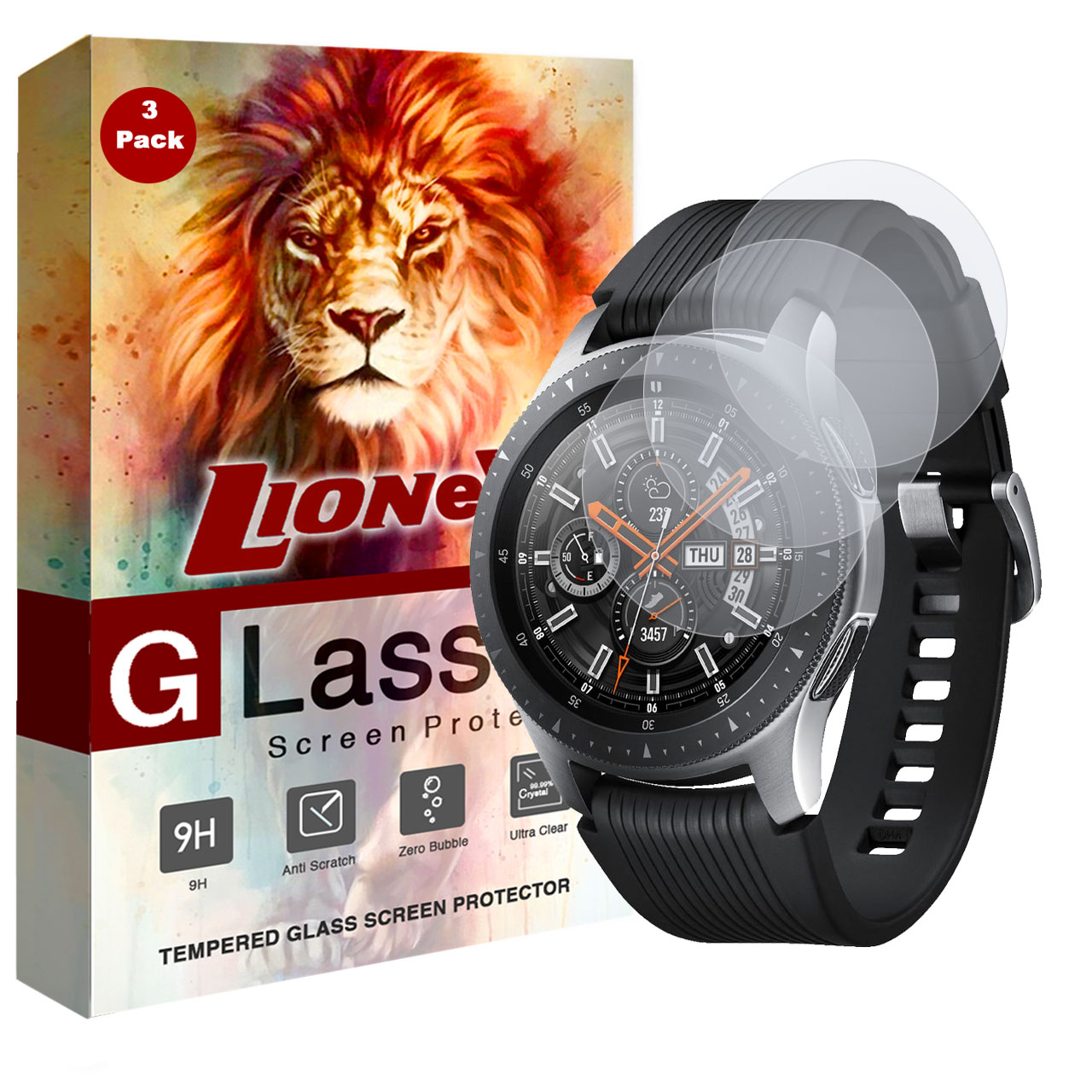 محافظ صفحه نمایش لایونکس مدل UPS مناسب برای ساعت هوشمند سامسونگ Galaxy Watch بسته سه عددی