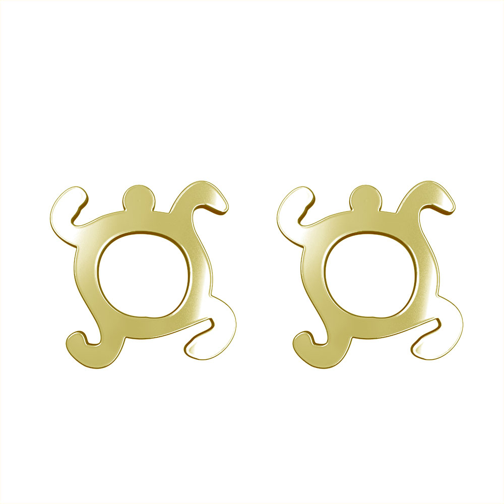 گوشواره طلا 18 عیار زنانه مدوپد مدل هندسی کد GA1-16180