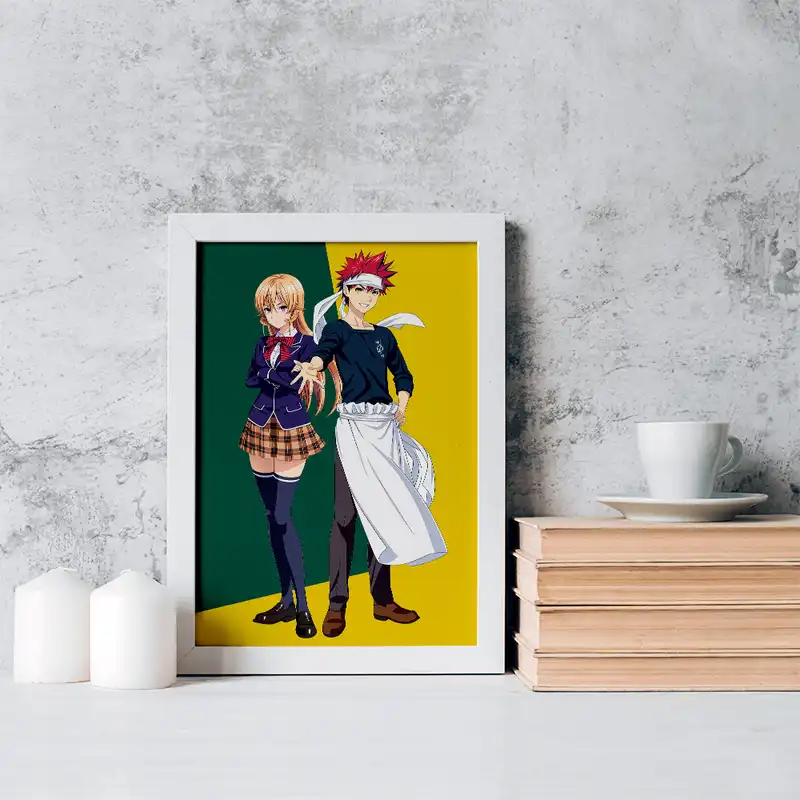 تابلو خندالو مدل سوما و ارینا انیمه جنگ غذاها کد 16967