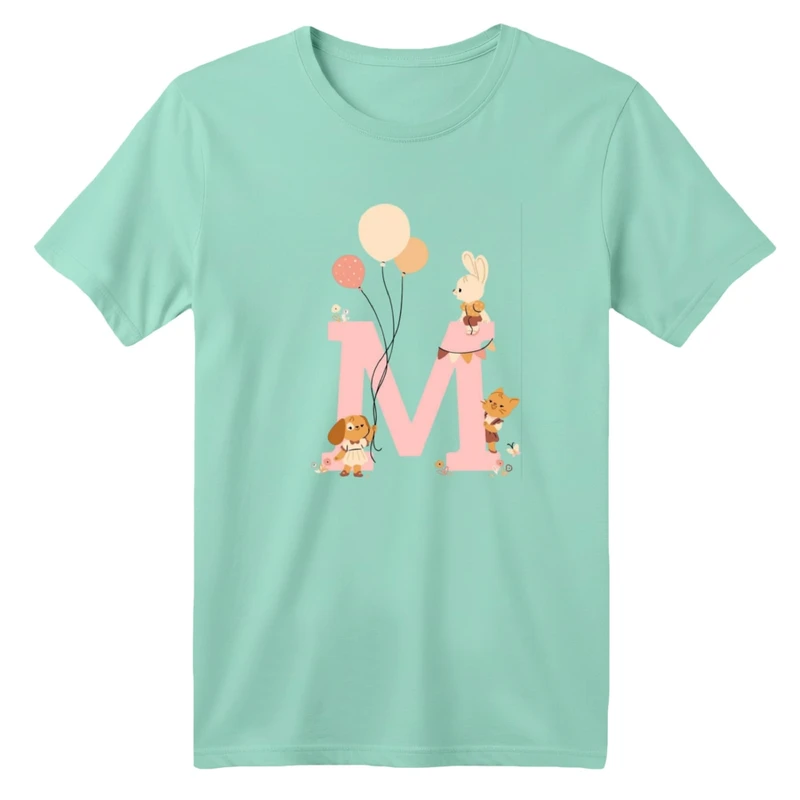 تی شرت آستین کوتاه بچگانه مدل حیوانات و بادکنک