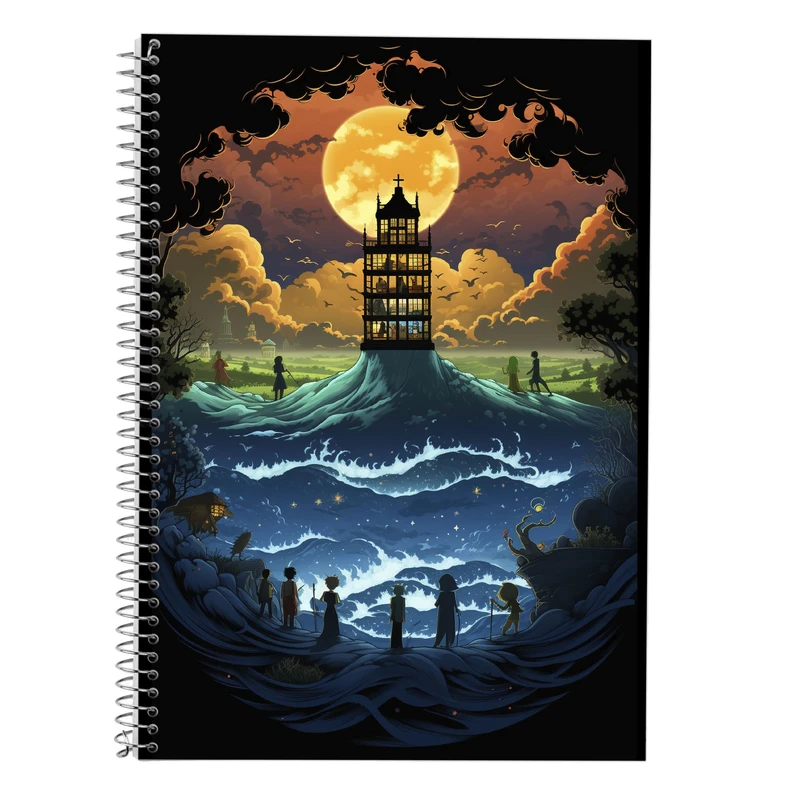 دفتر زبان 50 برگ مدوپد مدل سه خط طرح Ghibli کد DF2399