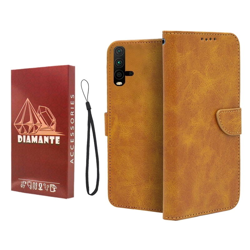 کیف کلاسوری دیامانته مدل Mortand Ros مناسب برای گوشی موبایل شیائومی Redmi 9T به همراه بندآویز