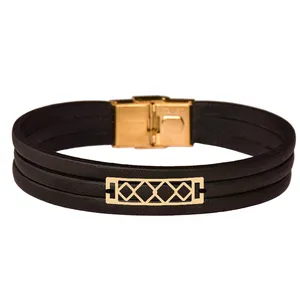 دستبند طلا 18 عیار زنانه الن نار مدل هندسي 102459