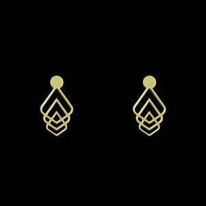 گوشواره طلا 18 عیار زنانه مدوپد مدل هندسی کد GA1-13284