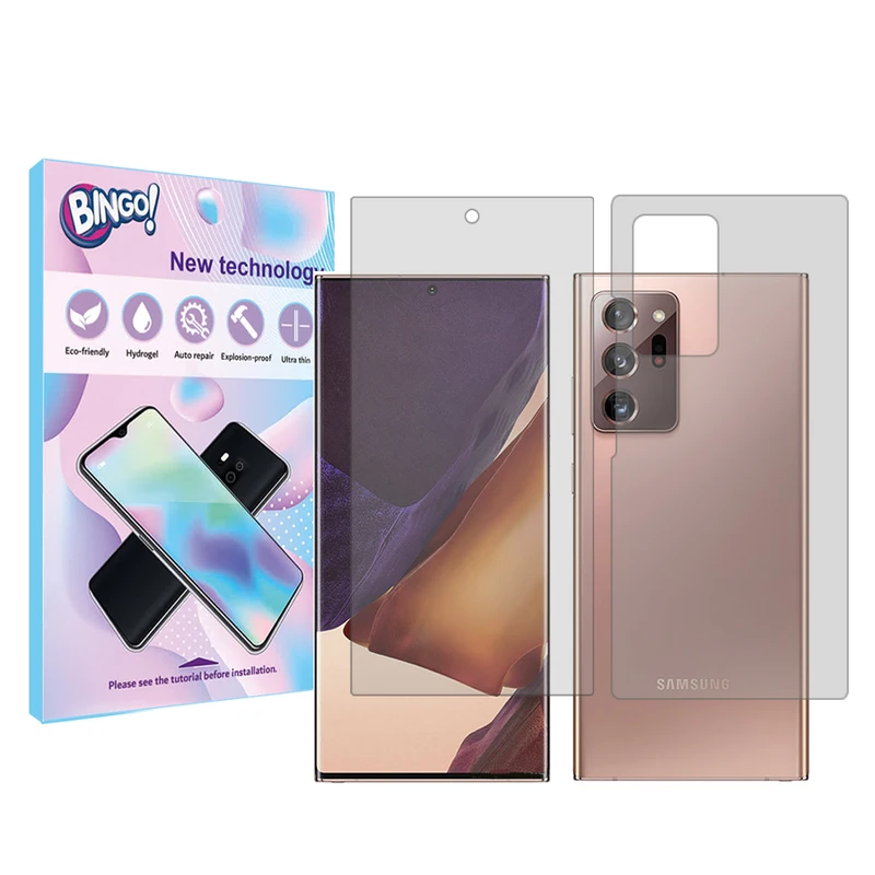 محافظ صفحه نمایش شفاف بینگو مدل Tough مناسب برای گوشی موبایل سامسونگ Galaxy Note20 Ultra 5G به همراه محافظ پشت گوشی