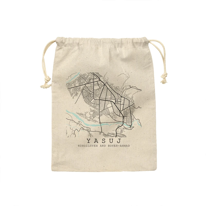 کیسه نان و سبزی ترمه طراحان ایده مدل نقشه شهر یاسوج کد map0522 - S سایز 19x19 سانتی متر